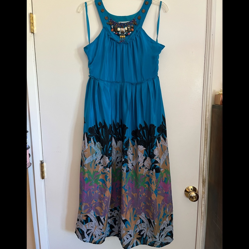 NWOT Anthropologie silk midi dress 10